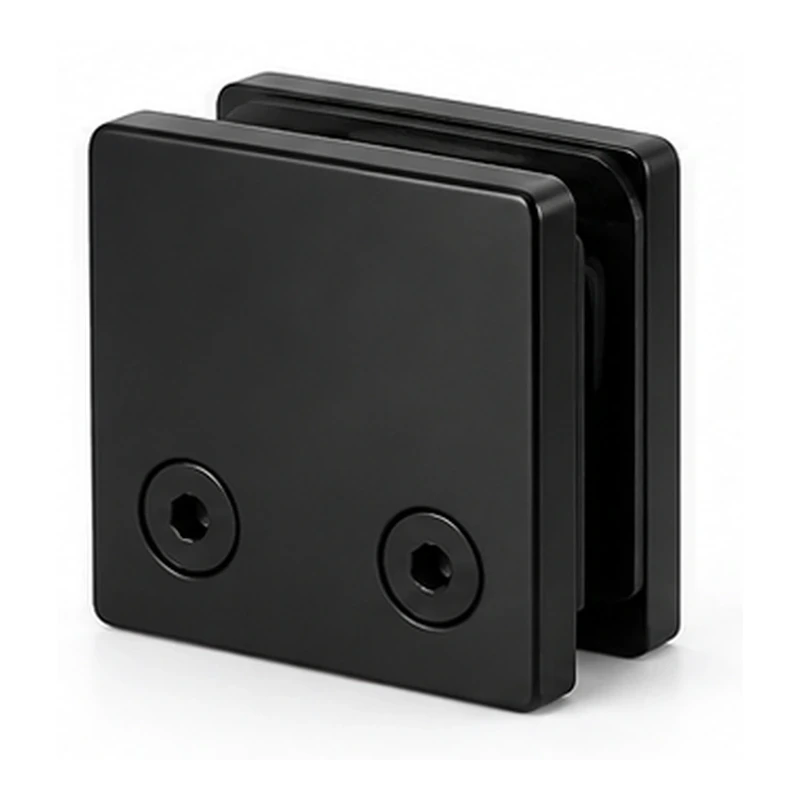 Black square glass clamp