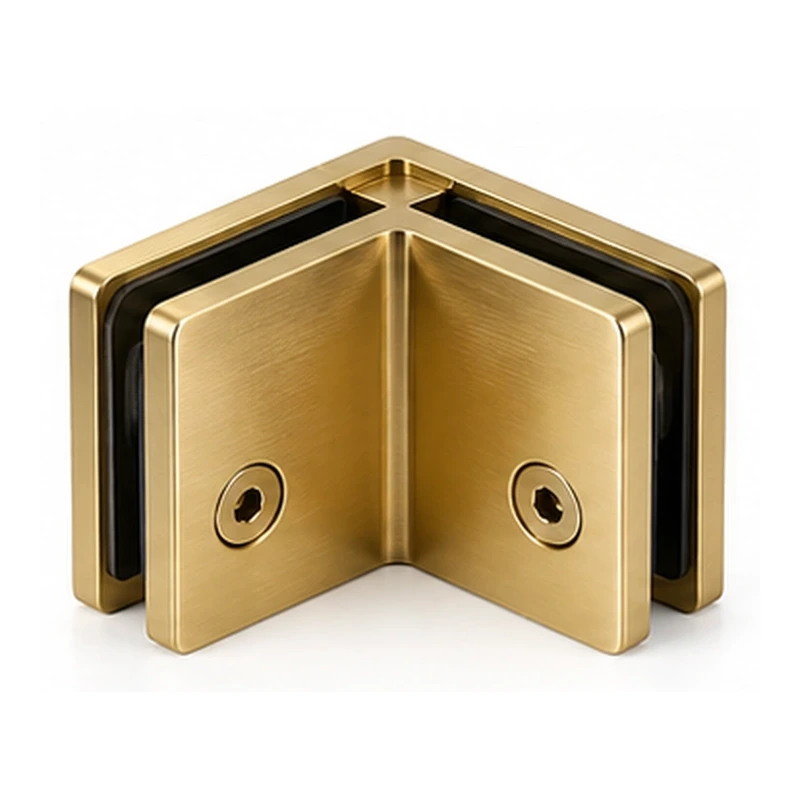 Gold corner glass clamp