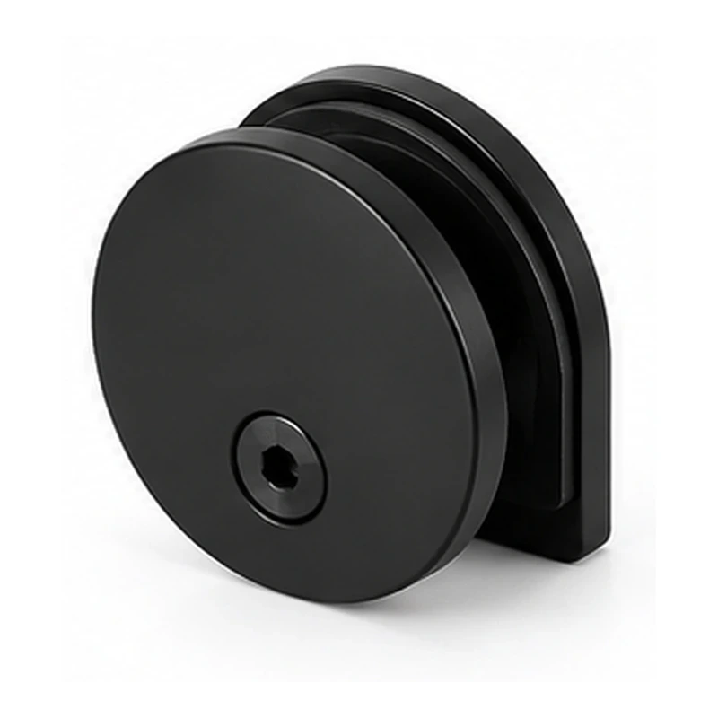 Black round glass clamp