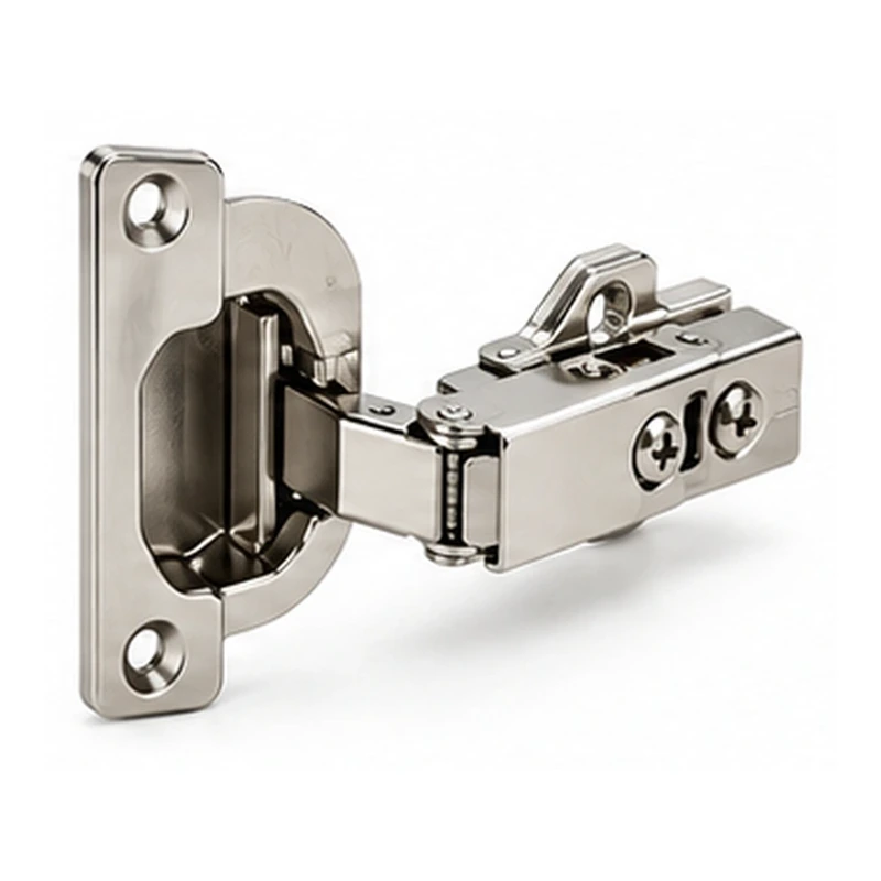 Half-overlay cabinet hinge