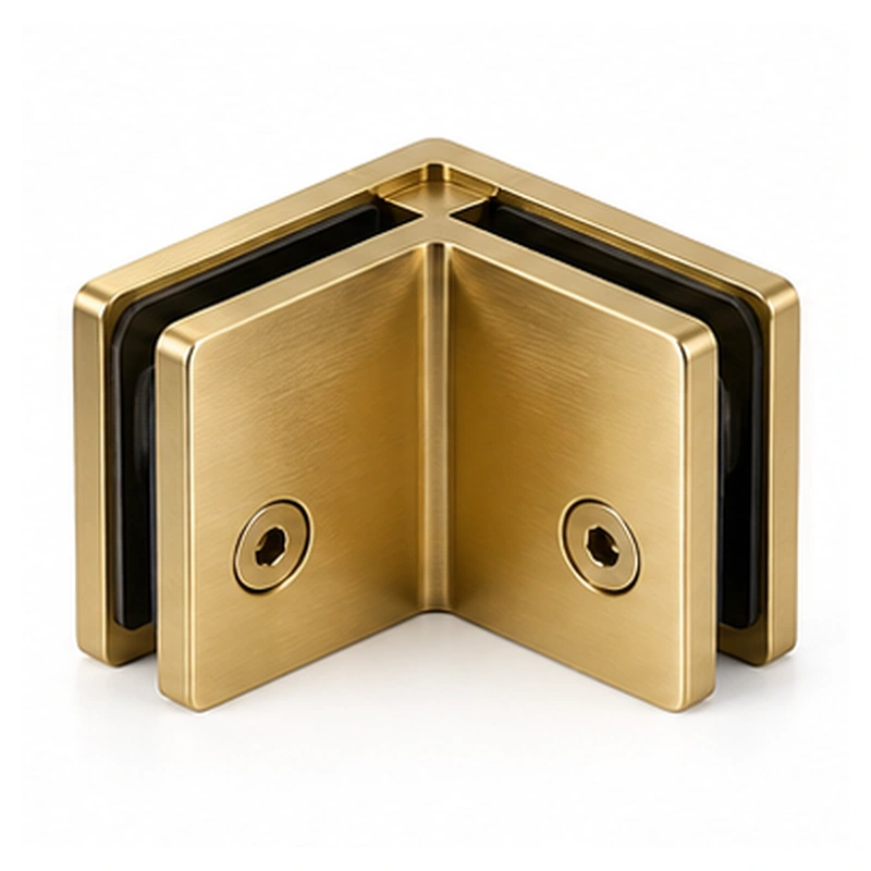 Gold corner glass clamp