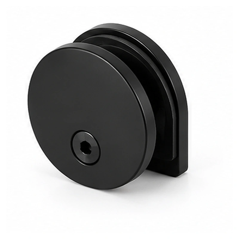 Black round glass clamp