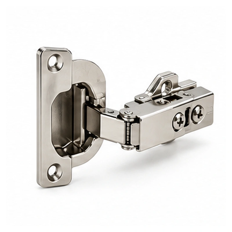 Half-overlay cabinet hinge